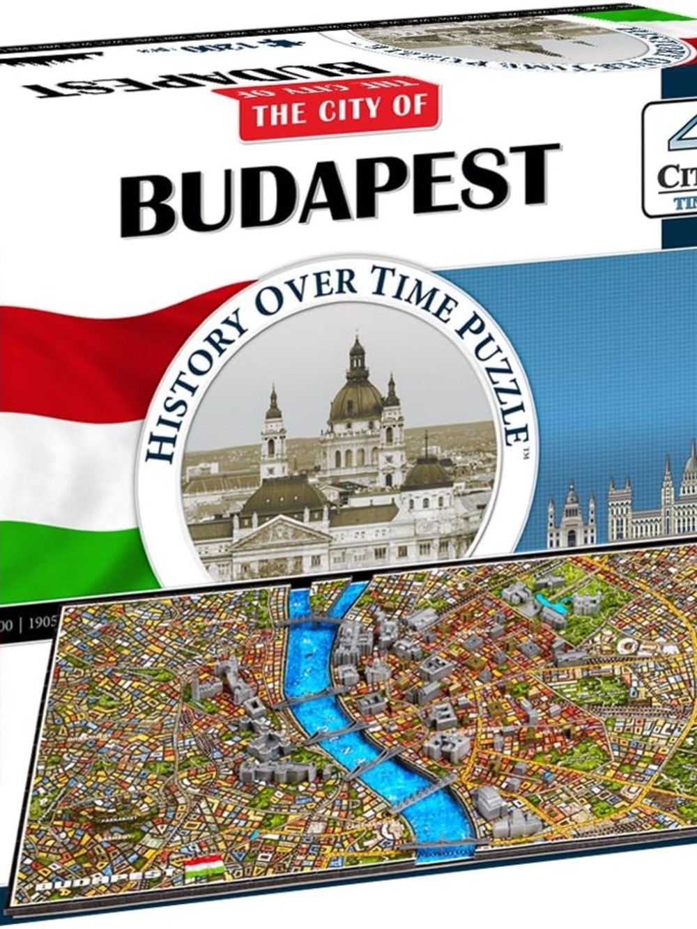 Budapest History Over Time Puzzle by The City – Blue & Multi-Color